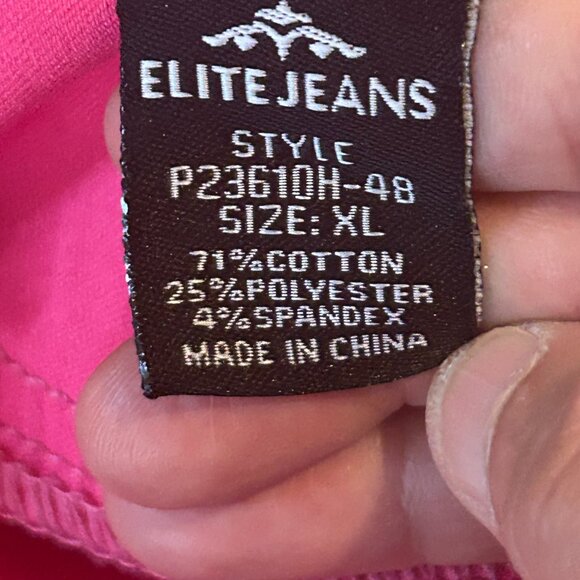NWT Elite Jeans Skinny Hi-Rise Metallic Shimmer Pink Stretch Ankle Jeans Size XL - Picture 8 of 13